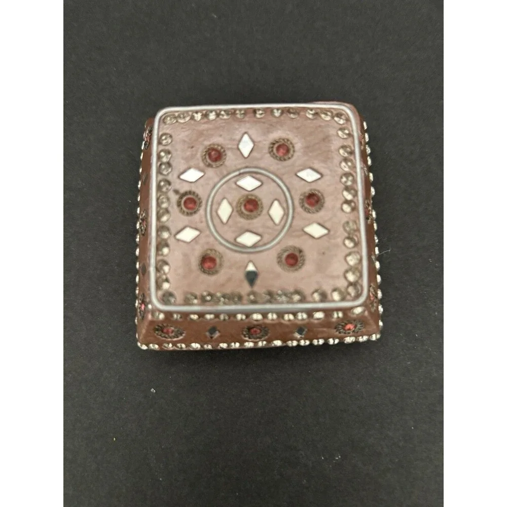 Pier One Set Of 3 Y2K Ceramic Jeweled Rhinestones Keepsake Trinket boxes India